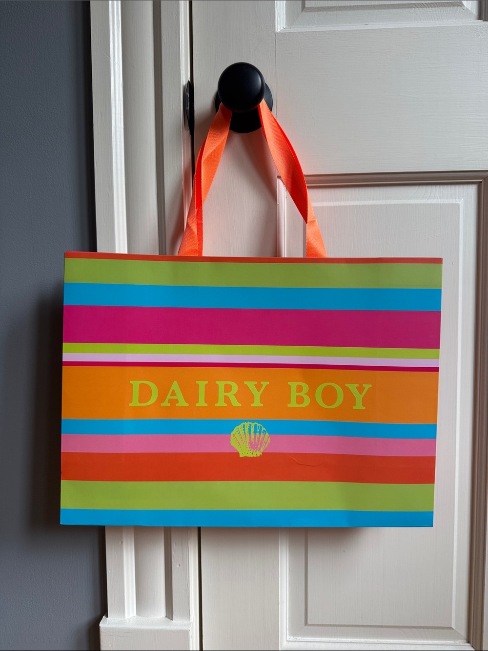 Dairy Boy Striped Tote Bag in Multicolor